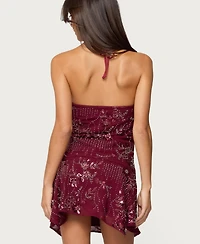 Edikted Women's Adria Bead & Sequin Mini Dress