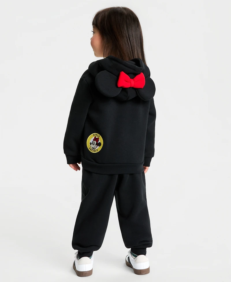 Disney | Macy's Toddler Girls Minnie Mouse Fleece Hoodie & Jogger Pant Set, Exclusive