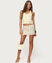 Edikted Women's Kez Belted Knit Halter Top