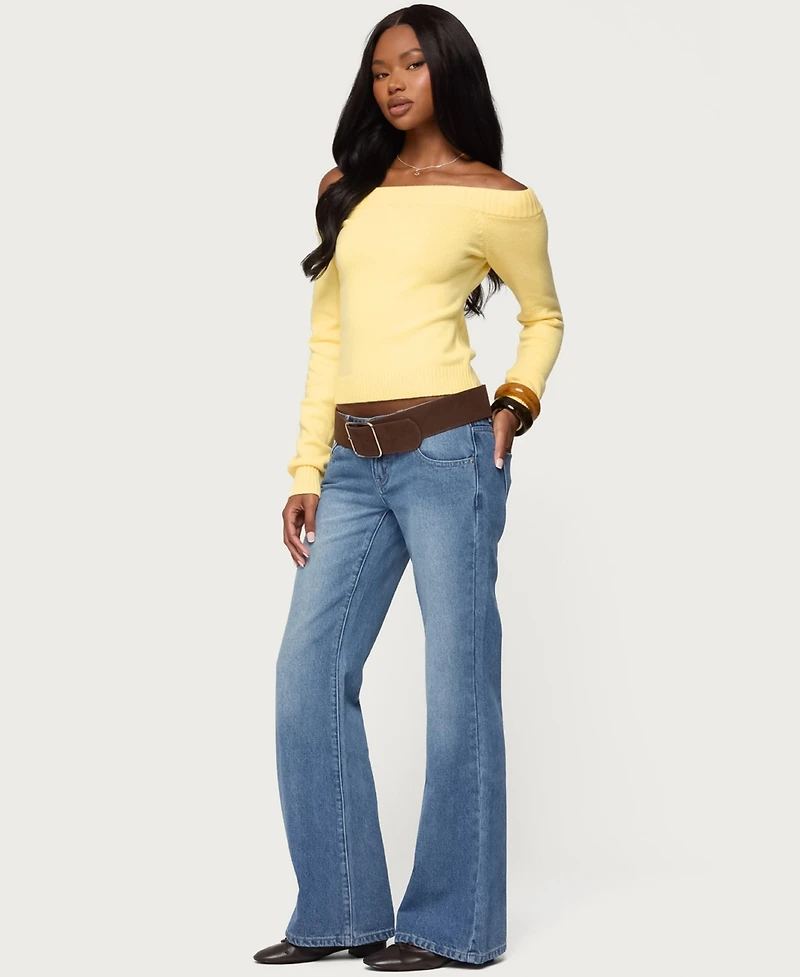 Edikted Women's Elona Off Shoulder Knit Top