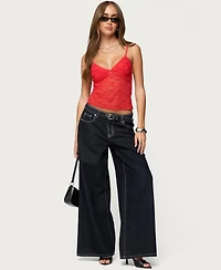 Edikted Women's Eira Sheer Lace Tank Top