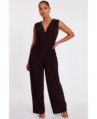 Quiz Women's Ity V-Neck Ruched Detail Jumpsuit