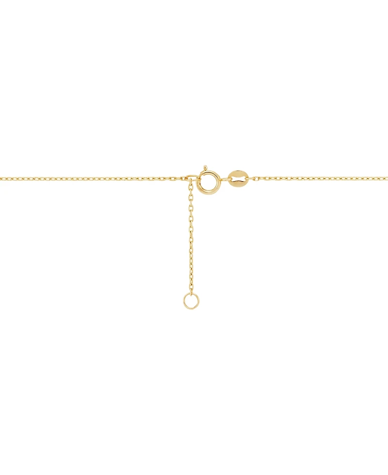 Macy's Polished Half Ribbed Bead Pendant Necklace in 10K Yellow Gold