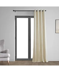 Half Price Drapes Natural Light Beige Grommet Thermal Cross Linen Weave Blackout Curtain
