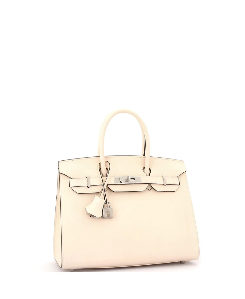 Pre-Owned Hermes Birkin 30 Handbag Light Epsom with Palladium Hardware