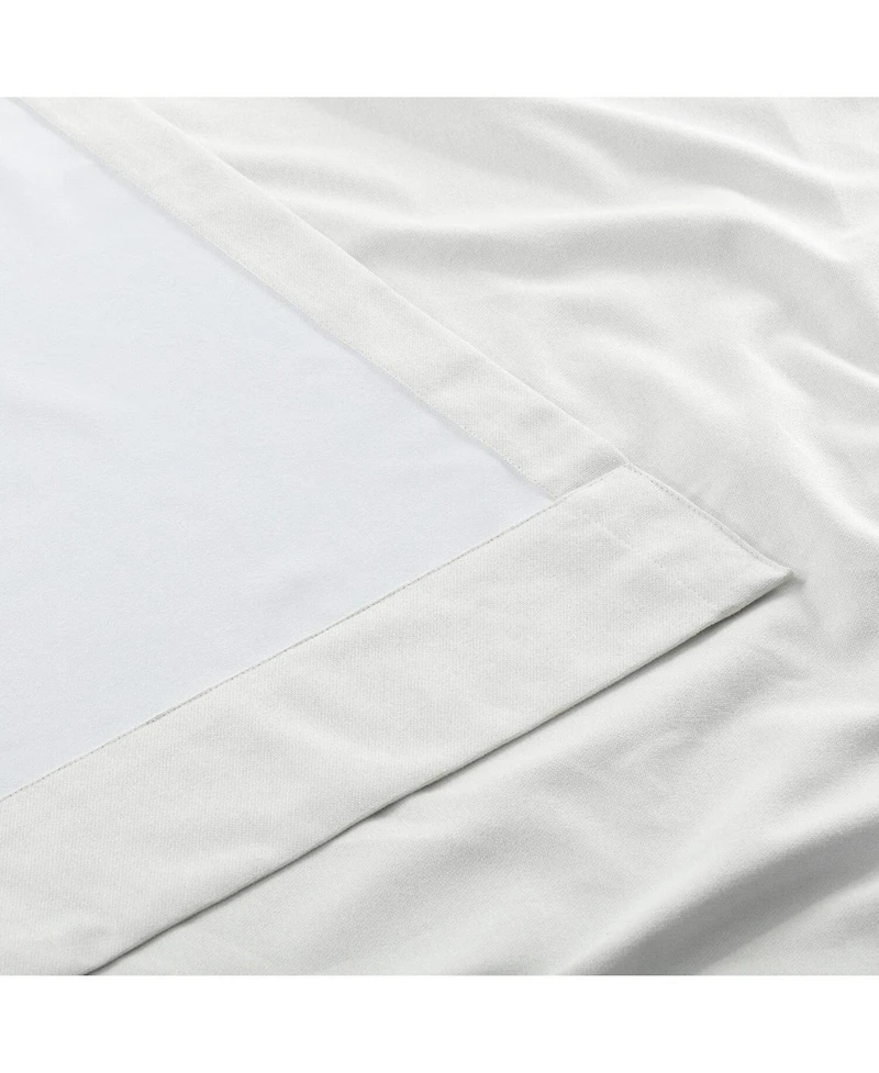 Half Price Drapes Starlight Off White Thermal Cross Linen Weave Blackout Curtain