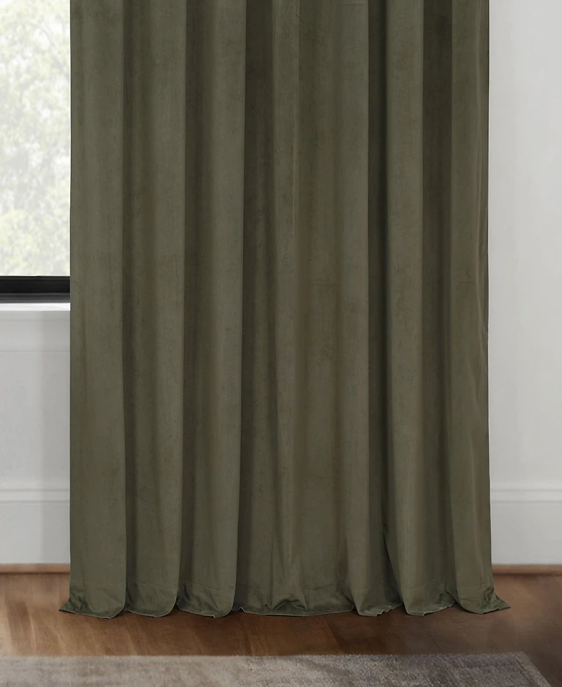 Half Price Drapes Hunter Green Signature Extra Wide Velvet Blackout Curtain