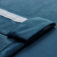 Half Price Drapes Dark Blue Simply Velvet Room Darkening Curtain Pair (2 Panels)