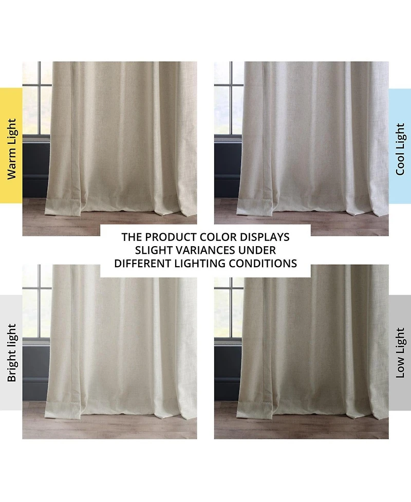 Half Price Drapes Malted Cream Heavy Faux Linen Curtain