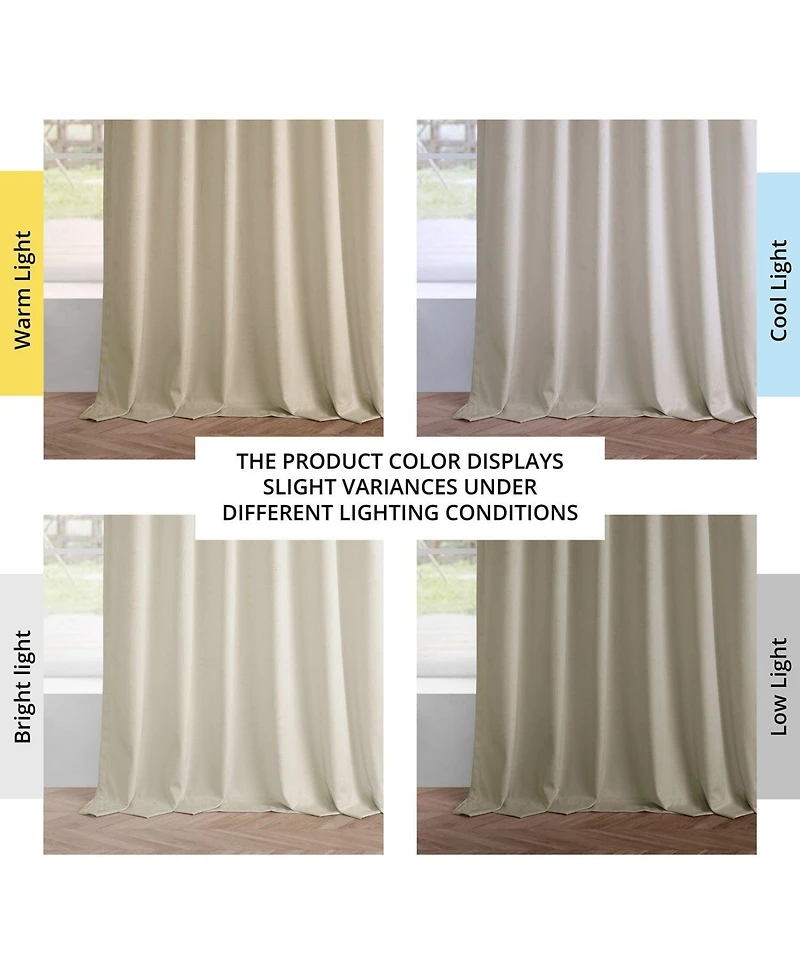 Half Price Drapes Light Ivory Simply Velvet Room Darkening Curtain Pair (2 Panels)