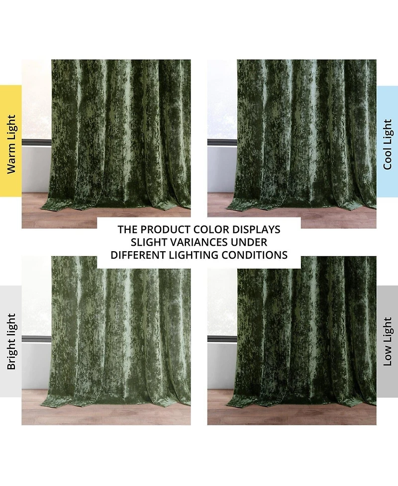 Half Price Drapes Emerald Green Lush Crush Velvet Room Darkening Curtain