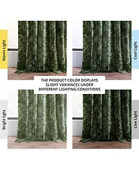 Half Price Drapes Emerald Green Lush Crush Velvet Room Darkening Curtain