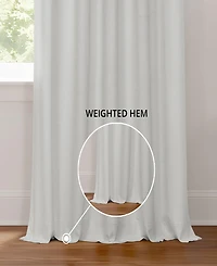 Half Price Drapes Off White Grommet Performance Linen Hotel Blackout Curtain