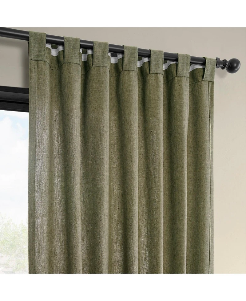 Half Price Drapes Khaki Green Simply Faux Linen Light Filtering Curtain Pair (2 Panels)