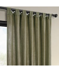 Half Price Drapes Khaki Green Simply Faux Linen Light Filtering Curtain Pair (2 Panels)