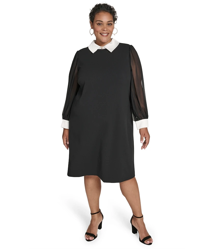 Jessica Howard Plus Size Collared Sheath Dress