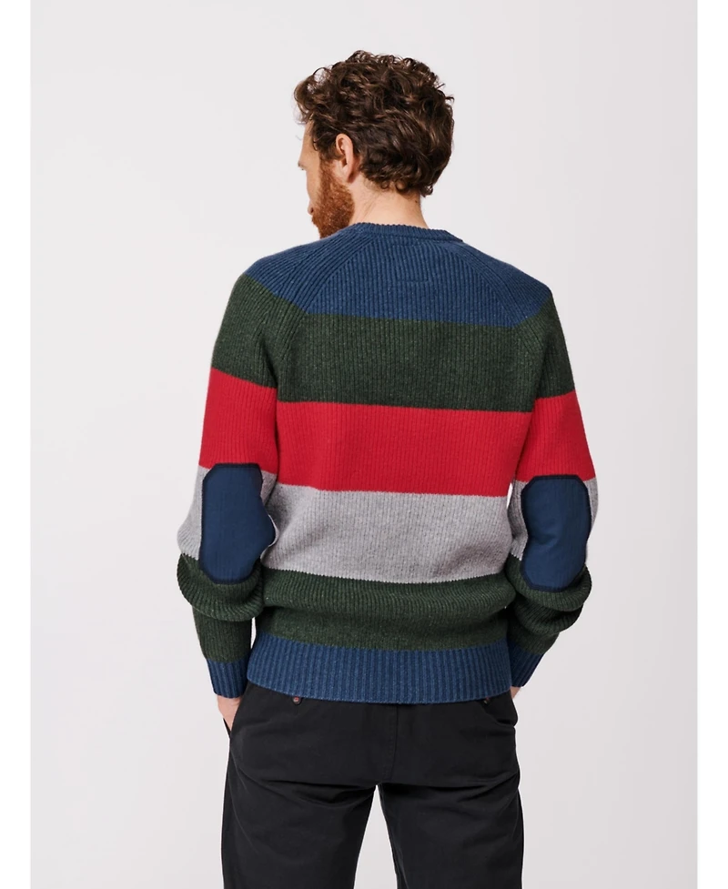 Aubin Men's Pitt Block Stripe Crew Neck Sweater