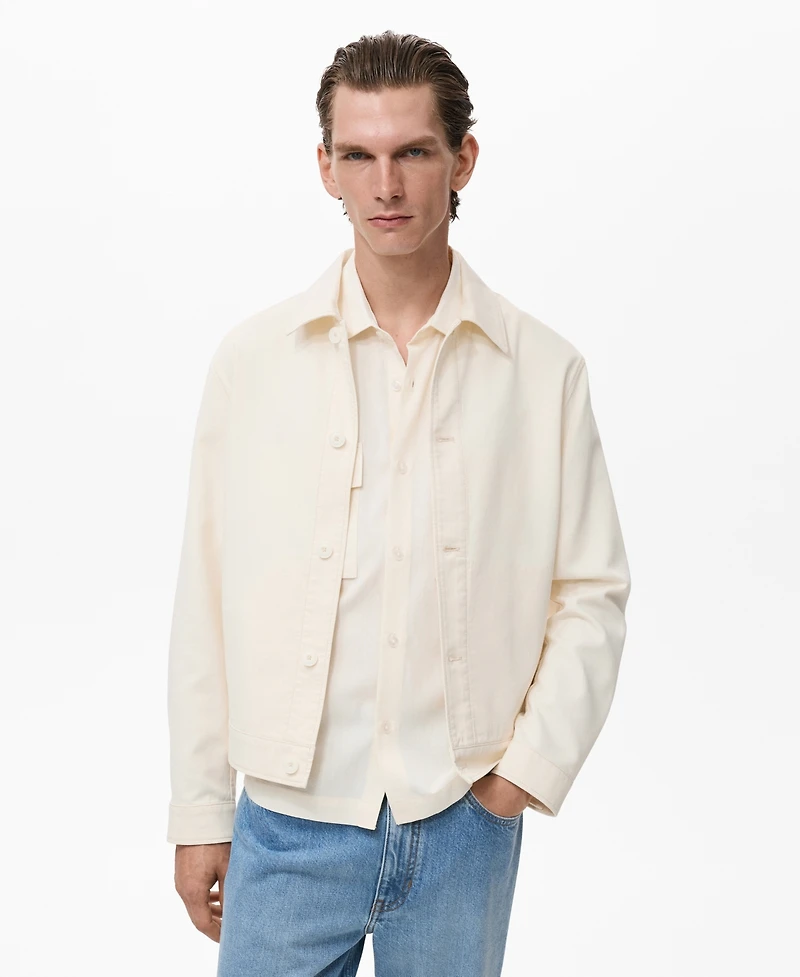 Mango Men's Buttons Straight Cotton Jacket