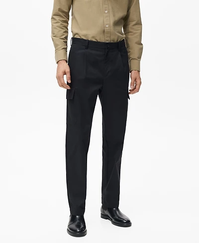 Mango Men's Regular-Fit Cotton Cargo Pants