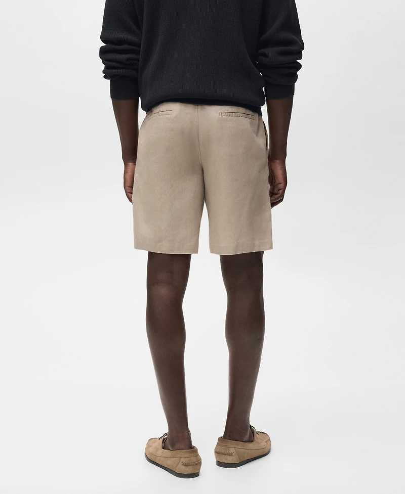 Mango Men's Linen-Cotton Blend 9.29" Bermuda Shorts