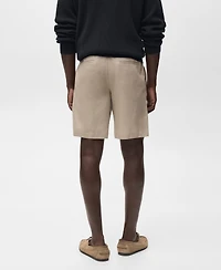 Mango Men's Linen-Cotton Blend 9.29" Bermuda Shorts