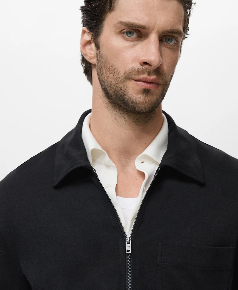 Mango Men's Zip-Up Pocket Sweatshirt