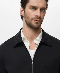 Mango Men's Zip-Up Pocket Sweatshirt