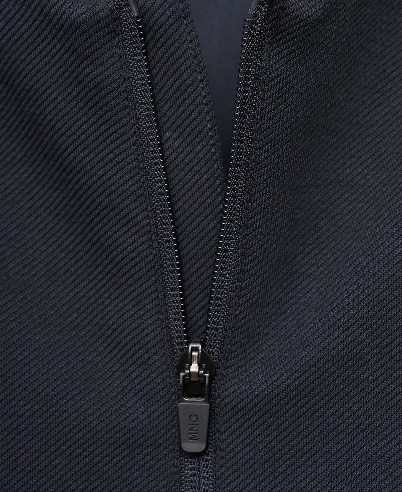 Mango Men's Comfort Stretch Zip-Up Hoodie