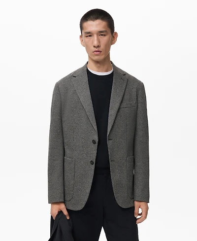 Mango Men's Slim Fit Microstructure Blazer