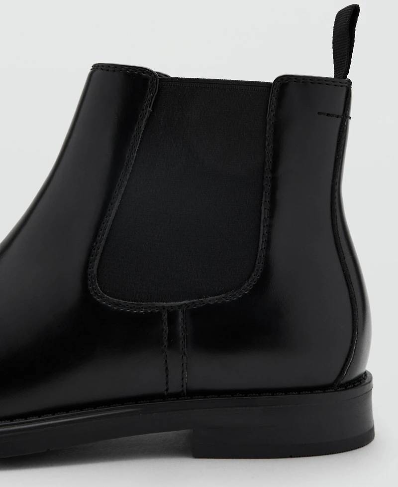 Mango Men's Leather-Effect Chelsea Ankle Boots