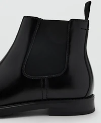 Mango Men's Leather-Effect Chelsea Ankle Boots