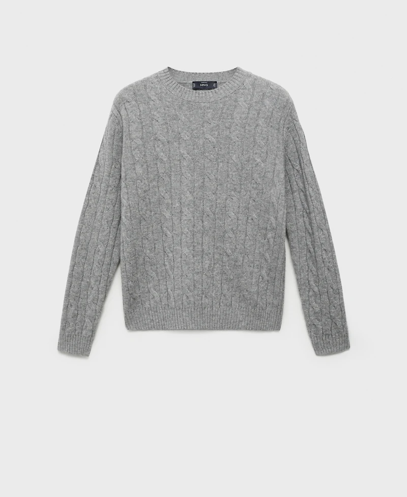 Mango Men's Wool Braided Sweater