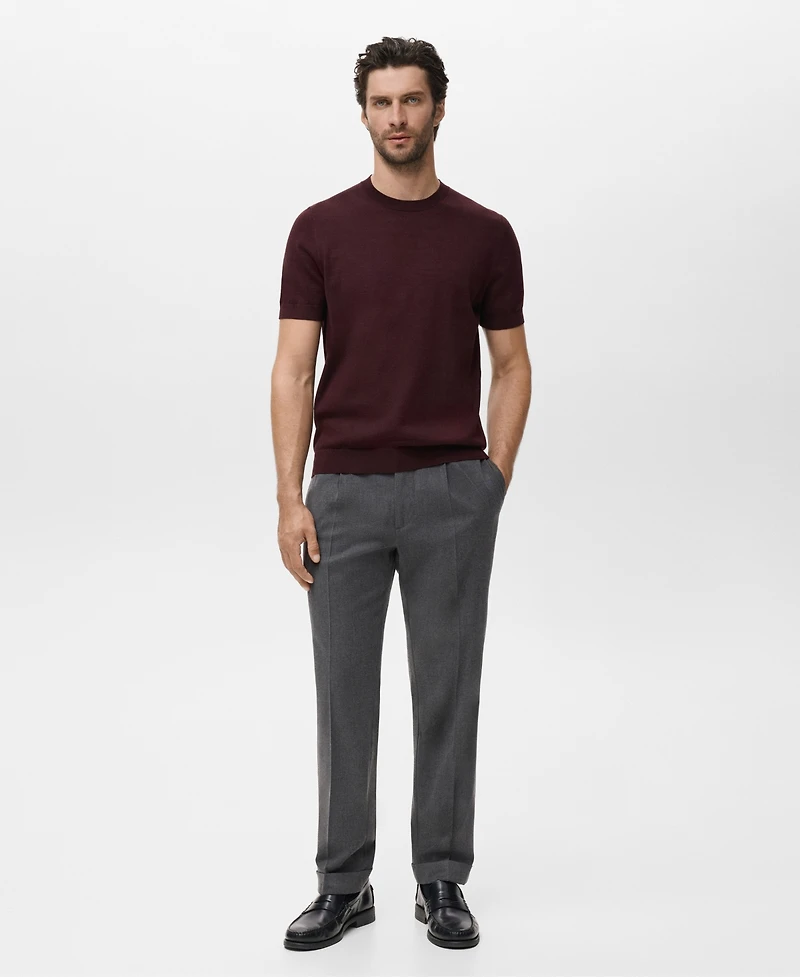 Mango Men's Cotton Fine-Knit T-Shirt
