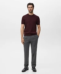 Mango Men's Cotton Fine-Knit T-Shirt