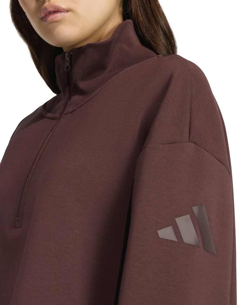 adidas Women's Open Hem Quarter Zip Sweatshirt
