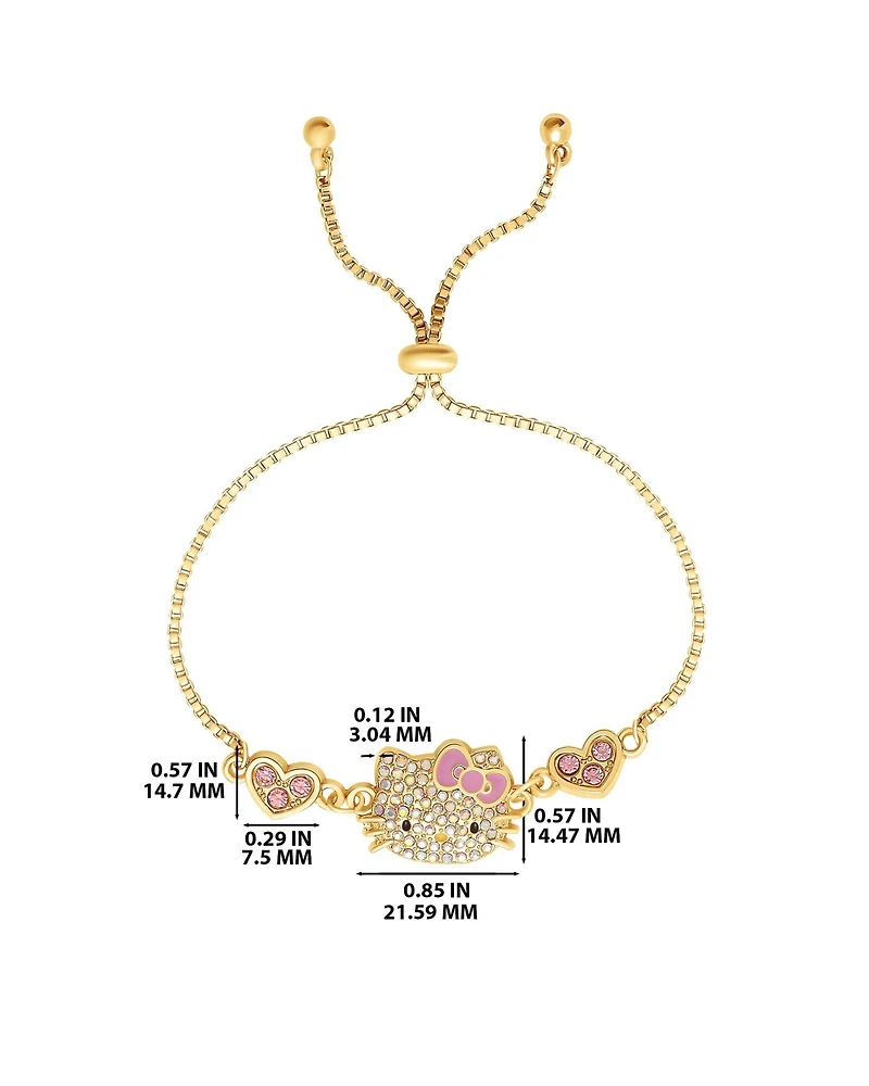 Hello Kitty Adjustable Bracelet with Pave Pink Bow & Crystals