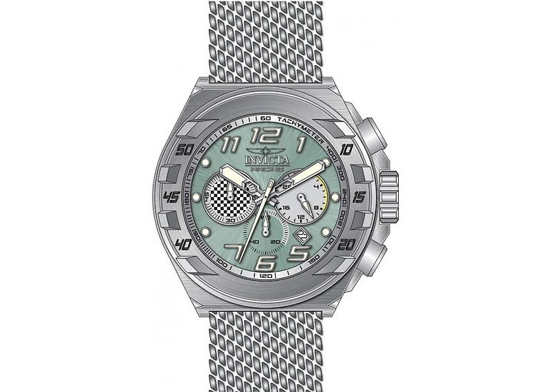 Invicta Men's 47202 Invicta Racing Quartz Chronograph Silver, Light Grey, Turquoise Dial Watch