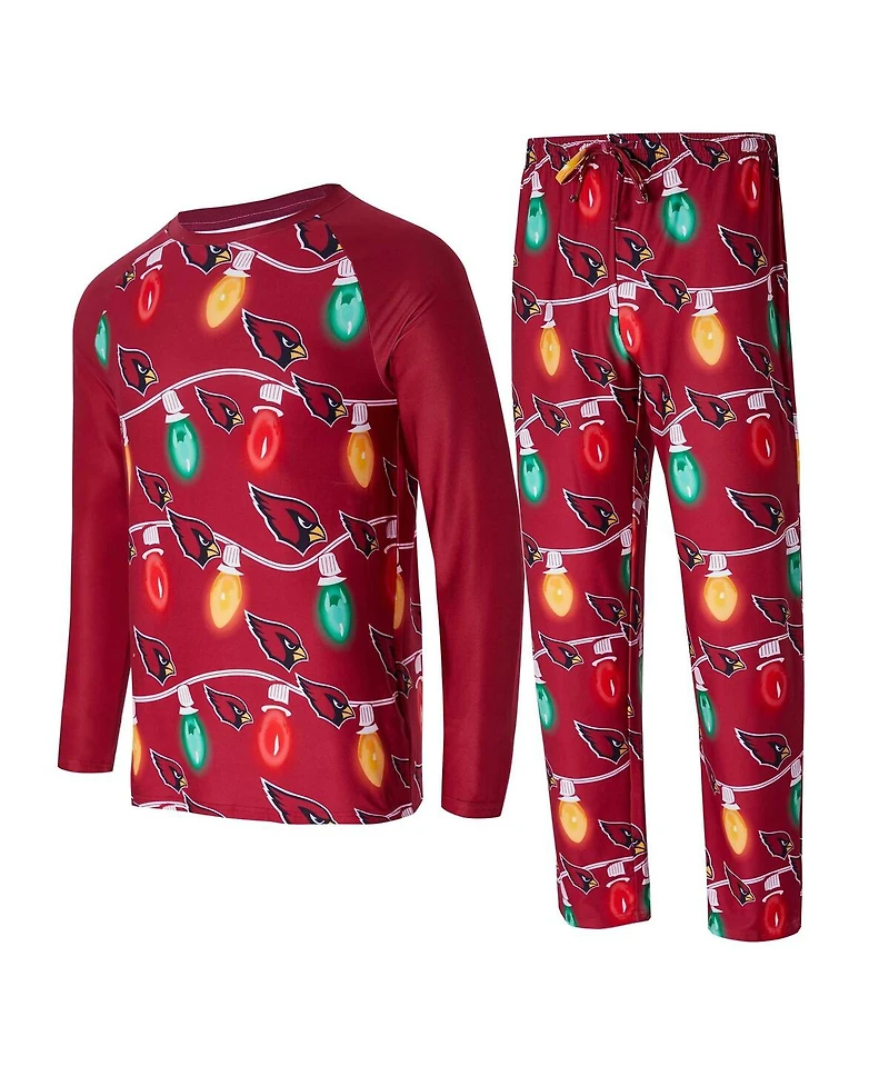 Concepts Sport Men's 2-Piece Cardinal Arizona Cardinals Garland Knit Raglan Long Sleeve Top and Pants Set