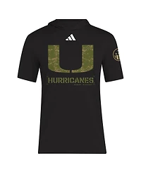 Adidas Men's Black Miami Hurricanes 2025 Military Appreciation Aeroready T-Shirt
