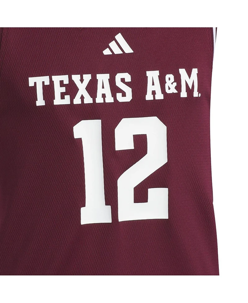 Adidas Big Boys and Girls 12 Maroon Texas A M Aggies Replica Swingman Jersey