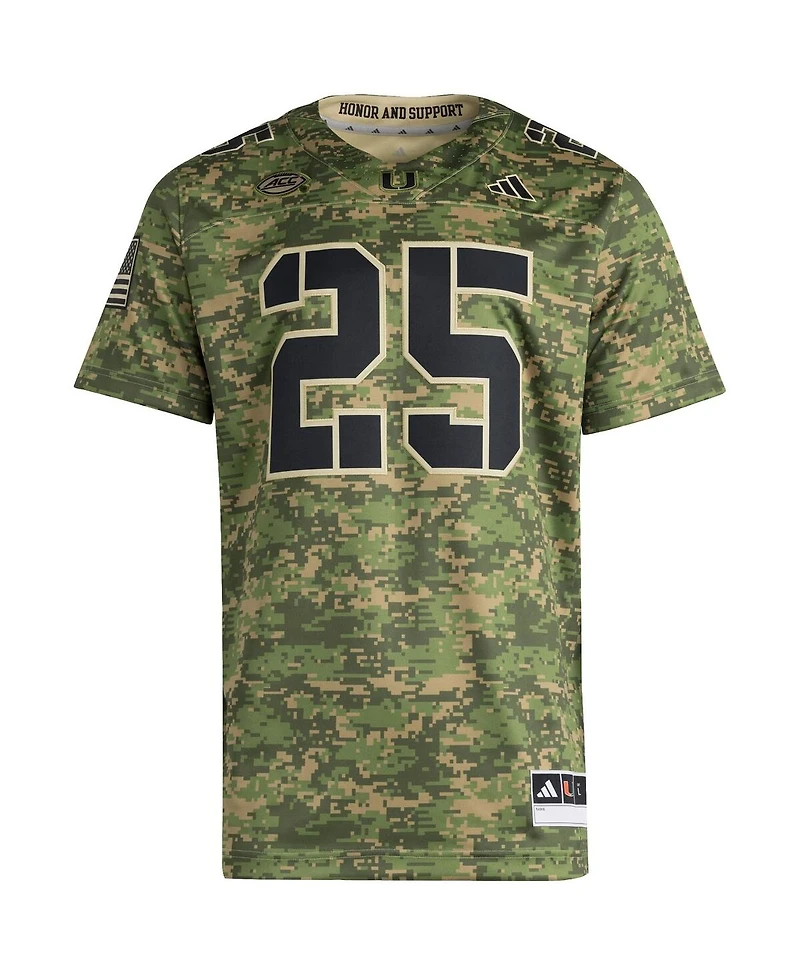 Adidas Men's 25 Camo Miami Hurricanes Honor Support Premier Strategy Jersey