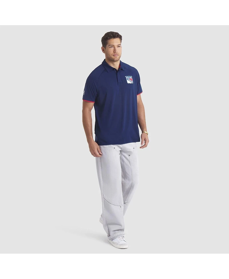 Fanatics Men's Navy New York Rangers Authentic Pro Rink Raglan Polo Shirt