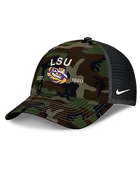 Nike Men's Camo Lsu Tigers 2025 Military Appreciation Rise Adjustable Trucker Hat
