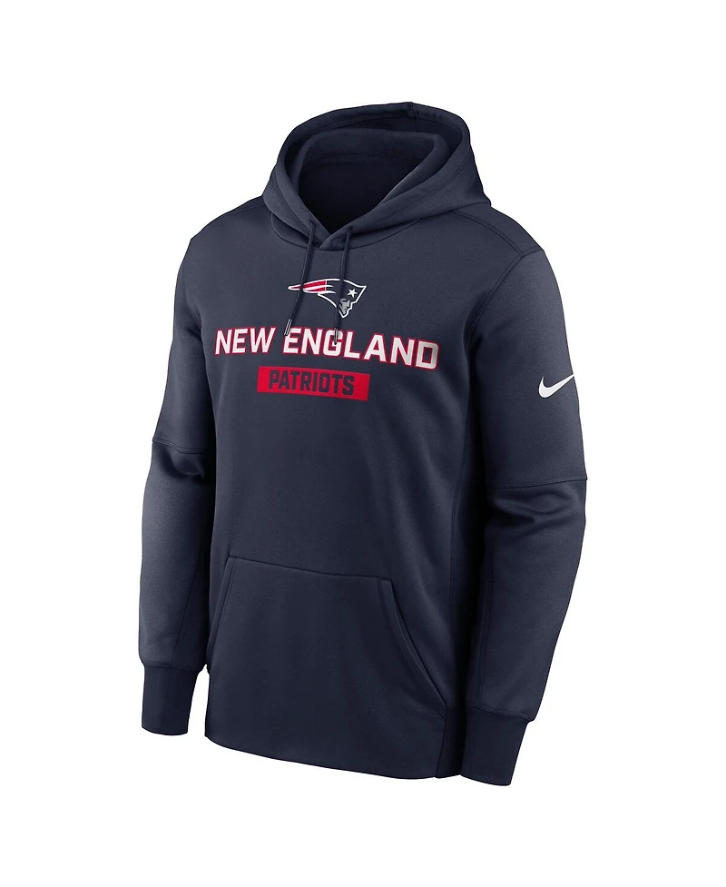 Nike Men's Navy New England Patriots Toss Sweep Performance Pullover Hoodie
