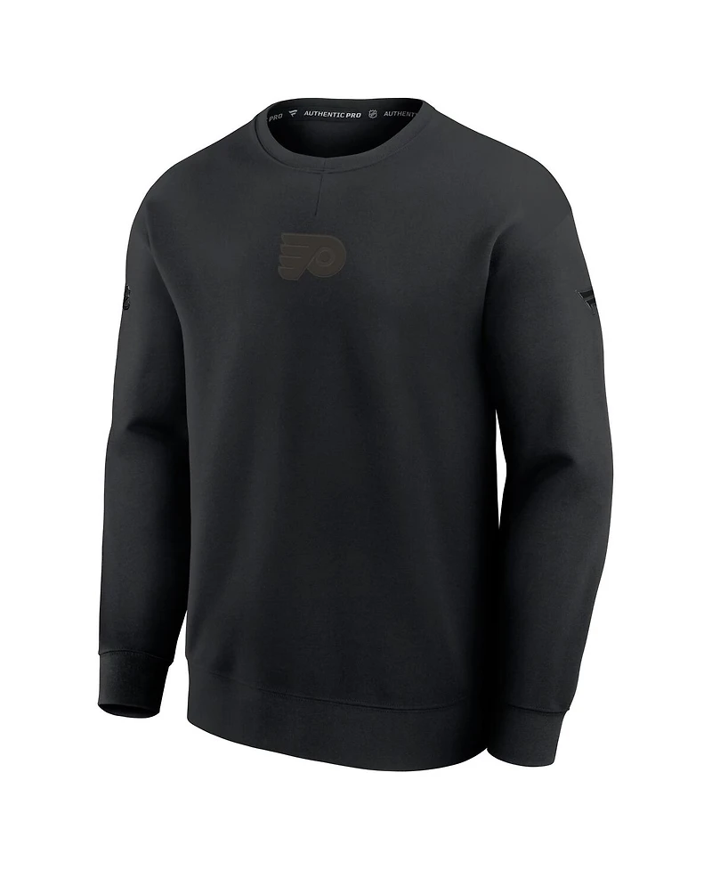 Fanatics Men's Black Philadelphia Flyers Authentic Pro Road Tri-Blend Sweatshirt