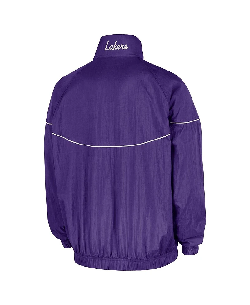Nike Men's Purple Los Angeles Lakers Courtside Windrunner Woven Half-Zip Jacket