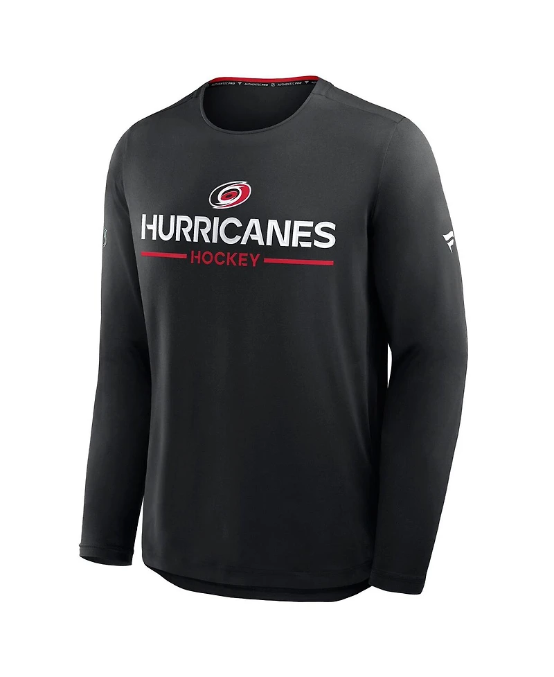Fanatics Men's Black Carolina Hurricanes Authentic Pro Rink Tech Long Sleeve T-Shirt