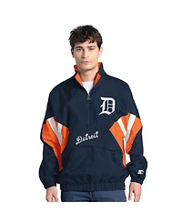 Starter Men's Navy Detroit Tigers Cooperstown Chief Half-Zip Pullover Sweatshirt