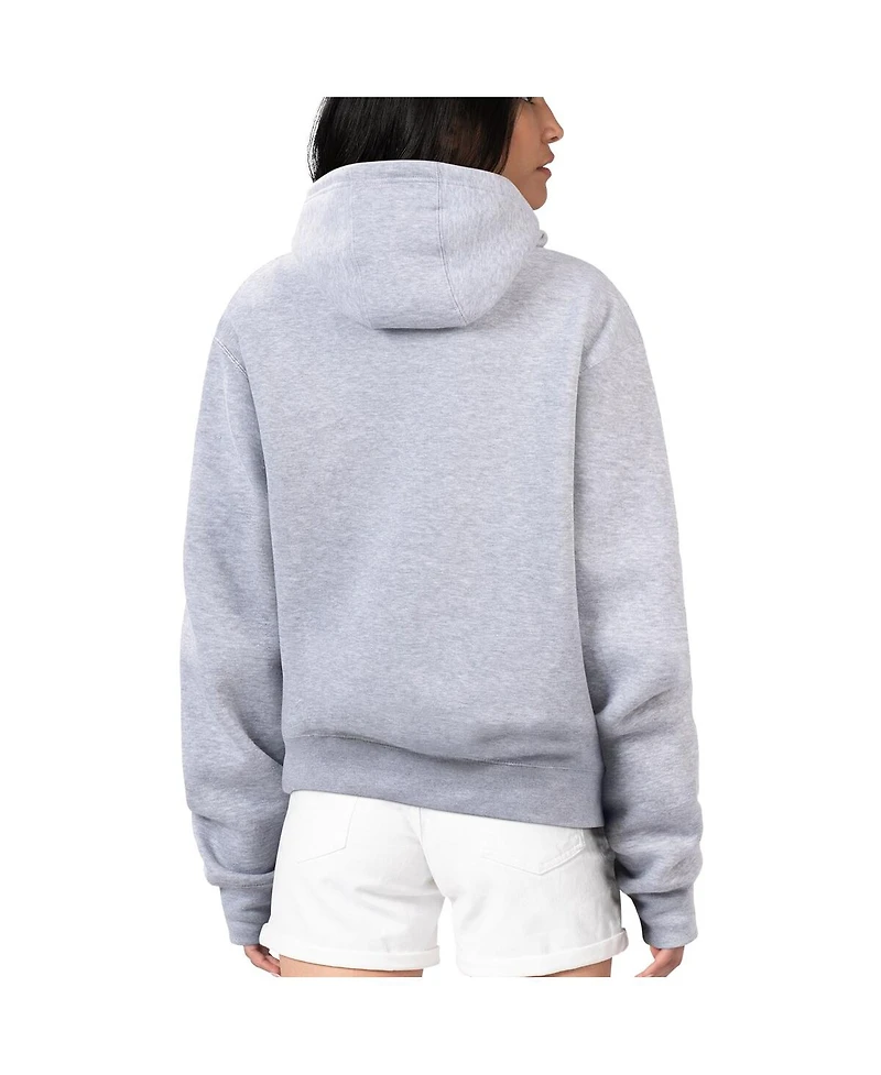 G-iii 4Her by Carl Banks Women's Heather Gray Detroit Lions Flowers Team Logo Graphic Fleece Pullover Hoodie