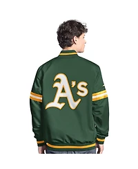 Starter Men's Green Athletics Scout Full-Snap Varsity Jacket
